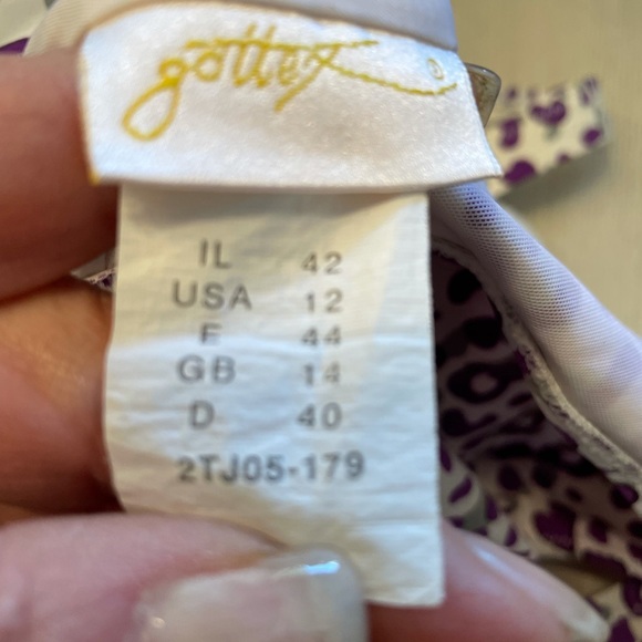 GOTTEX, Crossover V Neck Ruched Side with front Flap Sz 12 Like New - Picture 10 of 11